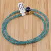 Colier Apatit discuri fatetate 4mm si Lapis lazuli cub fatetat 7-8mm, imagine 2
