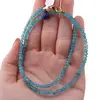 Colier Apatit discuri fatetate 4mm si Lapis lazuli cub fatetat 7-8mm, imagine 4