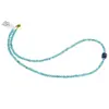 Colier Apatit discuri fatetate 4mm si Lapis lazuli cub fatetat 7-8mm