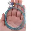 Colier Apatit discuri fatetate 4mm si pandantiv Lapis lazuli cub fatetat 7-8mm, imagine 4