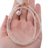Colier Cristal de stanca discuri fatetate 4mm si pandantiv Howlit cub fatetat 7-8mm, imagine 4