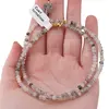 Colier Cuart turmalinat discuri fatetate 4mm si pandantiv cub fatetat 8mm, imagine 4