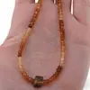 Colier Granat Hessonit discuri fatetate 4mm si Ochi de tigru cub fatetat 6-7mm, imagine 3