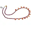 Colier Granat Rhodolit discuri fatetate 3mm si Piatra Soarelui briolete 8-9mm