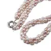 Colier handmade cu Perle de cultura albe si roz, 5-6mm, imagine 3