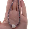 Colier Iolith, Granat si Piatra Lunii discuri fatetate 3-4mm si Piatra Lunii cub fatetat 8-9mm, imagine 3