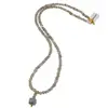 Colier Labradorit discuri fatetate 4mm si pandantiv Labradorit diamantat cub fatetat 6-8mm