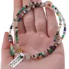 Colier Mix de cristale discuri fatetate 3-4mm si pandantiv cub fatetat Onix verde 8mm, imagine 4