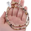 Colier Opal dendritic discuri fatetate 4mm si cub fatetat 8mm, imagine 4