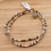 Colier Opal dendritic discuri fatetate 4mm si pandantiv cub fatetat 8mm, imagine 2