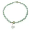 Colier pe elastic cu Aventurin sfere 6mm si charm fluture din Aventurin