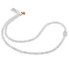 Colier Piatra Lunii alba discuri fatetate 4mm si cub fatetat 8mm
