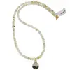 Colier Prehnit discuri fatetate 4mm si pandantiv cub fatetat 7-8mm