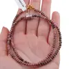 Colier Rodonit A+ discuri fatetate 3mm si cub fatetat 8-9mm, imagine 4