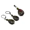 Set cercei cu agatatoare si pandantiv Jasp sangele dragonului, 5-18mm