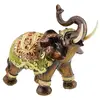 Statueta Feng Shui Elefant maro regal al prosperitatii cu trompa ridicata - 18cm x 22cm