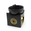 Vas aromaterapie din ceramica cu moneda chinezeasca - negru, imagine 2
