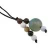 Accesoriu cu pietre semipretioase Agat albastru sfera 10mm si mix cristale 4mm, imagine 2