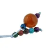 Accesoriu cu pietre semipretioase Agat portocaliu sfera 10mm si mix cristale 4mm, imagine 2