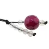 Accesoriu cu pietre semipretioase Agat roz sfera 12mm si Cristal de stanca 4mm, imagine 2