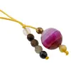 Accesoriu cu pietre semipretioase Agat roz sfera 12mm si mix cristale 4mm, imagine 2