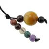 Accesoriu cu pietre semipretioase Ochi de tigru galben sfera 10mm si mix cristale 4-5mm, imagine 2