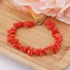 Bratara cu pietre chips Coral, 6-10mm, imagine 2