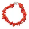Bratara cu pietre chips Coral, 6-10mm
