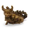 Statueta Feng Shui Bivol auriu din rasina, 11,5cm