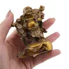 Statueta Feng Shui Buddha stand pe sac de bani din rasina, 9cm, imagine 3