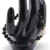 Bratara Obsidian auriu sfere 6mm, Larvikit 8mm si steluta din Sidef 10mm cu bumbi aurii, imagine 2