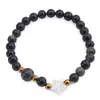 Bratara Obsidian auriu sfere 6mm, Larvikit 8mm si steluta din Sidef 10mm cu bumbi aurii