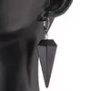 Cercei cu agatatoare Obsidian negru forma pendul, imagine 2