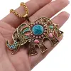 Colier Feng Shui auriu cu pandantiv Elefant colorat, 6,5cm, imagine 3