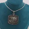 Colier Feng Shui cu pandantiv Elefant cu montura, 5cm, imagine 2