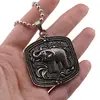Colier Feng Shui cu pandantiv Elefant cu montura, 5cm, imagine 3
