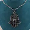 Colier Feng Shui cu pandantiv Hamsa, 6cm, imagine 2