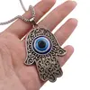 Colier Feng Shui cu pandantiv Hamsa gravata cu Ochi protector, 6,5cm, imagine 3