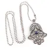 Colier Feng Shui cu pandantiv Hamsa si ochi protector, 6cm