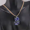 Set pandantiv si cercei cu agatatoare ciorchine Lapis lazuli, imagine 2