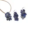 Set pandantiv si cercei cu agatatoare ciorchine Lapis lazuli