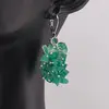 Set pandantiv si cercei cu agatatoare ciorchine Onix verde, imagine 3