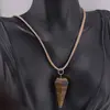 Set pandantiv si cercei cu agatatoare Ochi de tigru forma pendul, imagine 2