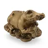 Statueta Feng Shui Bivol cu monede din rasina, 6,5cm, imagine 2
