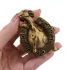 Statueta Feng Shui Bivol cu potcoava in jos din rasina, 7cm, imagine 3