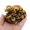 Statueta Feng Shui Bivol cu pui din rasina, 8,5cm, imagine 3