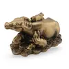 Statueta Feng Shui Bivol cu pui si Bagua din rasina, 10cm, imagine 2