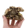 Statueta Feng Shui Bivol cu pui si Bagua din rasina, 10cm, imagine 3