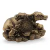 Statueta Feng Shui Bivol cu pui si Bagua din rasina, 10cm