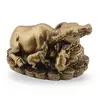 Statueta Feng Shui Bivol cu pui si bolul prosperitatii din rasina, 9,5cm, imagine 2